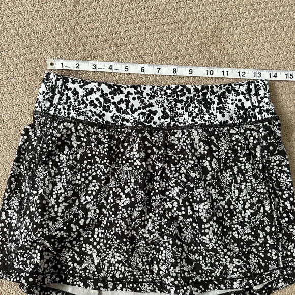 Lululemon Pace Rival Skort 4 Tall Black White - Picture 7 of 7